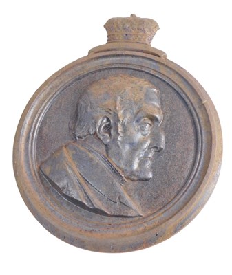 Lot 415 - A cast iron plaque, modelled as the Duke of...