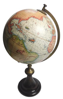 Lot 18 - A reproduction table globe, on a tapering base,...