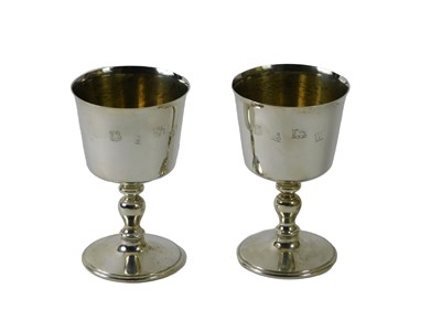 Lot 82 - A pair of Elizabeth II small silver goblets,...