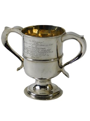Lot 83 - A George III silver loving cup, of plain form...