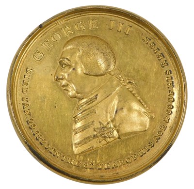 Lot 267 - A 19thC gilt metal medallion, made to...