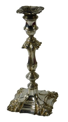 Lot 85 - An 18thC style silver candlestick, cast with...