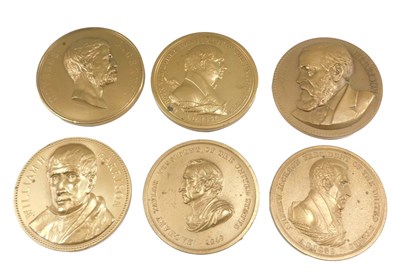 Lot 263 - An associated set of six 19thC gilt bronze...