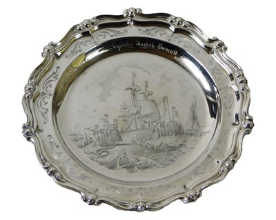 Lot 90 - A Victorian small silver plate, with a shaped...