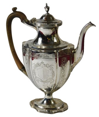 Lot 139 - A George III silver coffee pot, with elaborate...