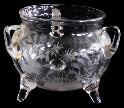 Lot 380 - A Victorian cut glass tyg sugar bowl, possibly...