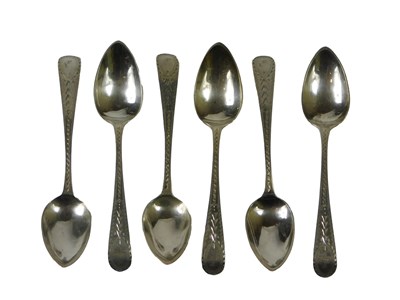 Lot 133 - A set of six George III silver Old English...