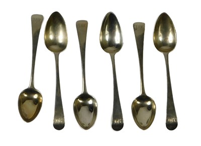 Lot 131 - A set of six George III Old English pattern...