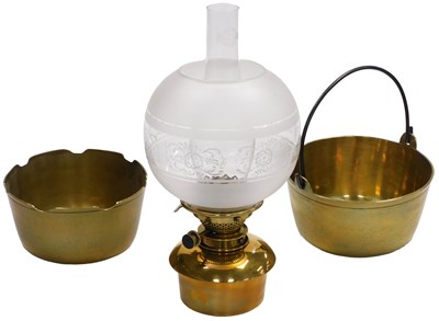 Lot 388 - An early 20thC Hinks's duplex wall mounted oil...