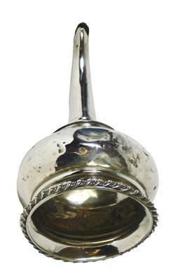 Lot 114 - A mid 18thC silver wine funnel, with a...