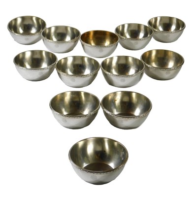Lot 151 - A set of twelve Continental silver plated...