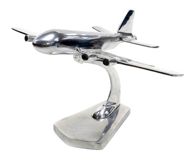 Lot 424 - A cast aluminium model of a DeHavilland Comet,...