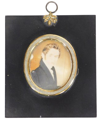Lot 442 - An early 19thC portrait miniature, head and...