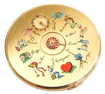 Lot 445 - A mid century LeRage brass compact, the lid...