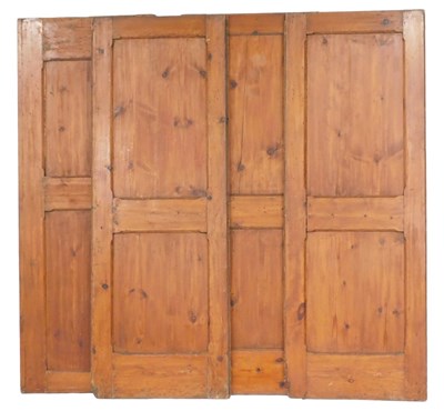 Lot 482 - Four pine double panelled doors, 189cm x 71cm.