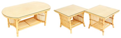 Lot 483 - An oval bamboo conservatory table, with a...