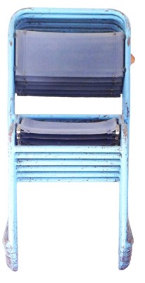Lot 1156 - A set of six late 20thC blue painted metal...