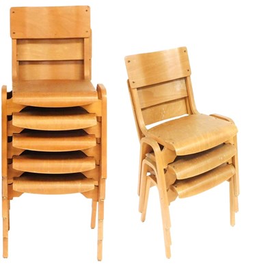 Lot 493 - A set of eight Tecta Furniture Limited beech...