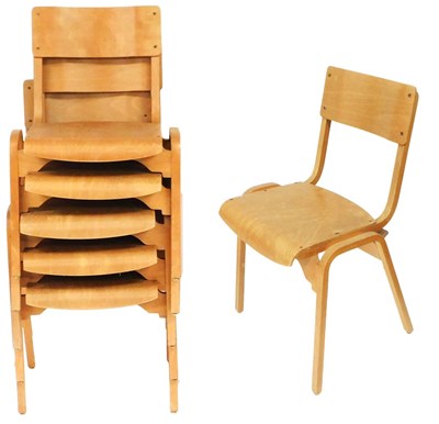 Lot 494 - A set of six Tecta Furniture Limited beech and...