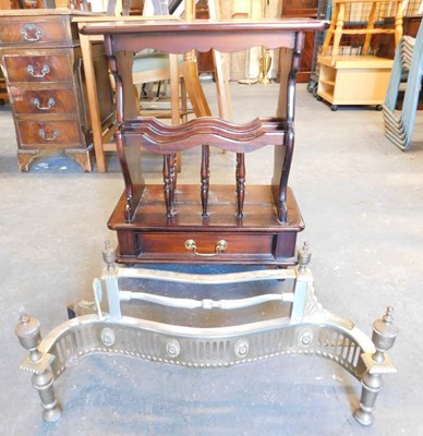 Lot 1139 - A mahogany Canterbury, together with a steel...