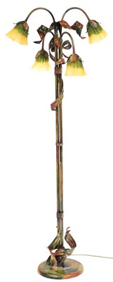 Lot 513 - An Art Nouveau style four branch standard lamp,...