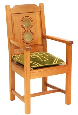 Lot 515 - A 20thC teak chapel priest's chair, the...