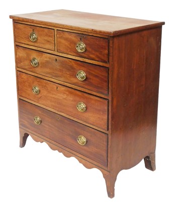 Lot 528 - A George III mahogany chest, of two short over...