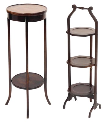Lot 533 - An Edwardian mahogany three tier folding cake...