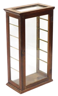 Lot 535 - An early 20thC mahogany shop display cabinet,...