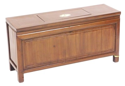 Lot 554 - A Chinese hardwood coffer, with a recess lid...