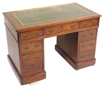 Lot 549 - A Victorian mahogany twin pedestal desk, with...