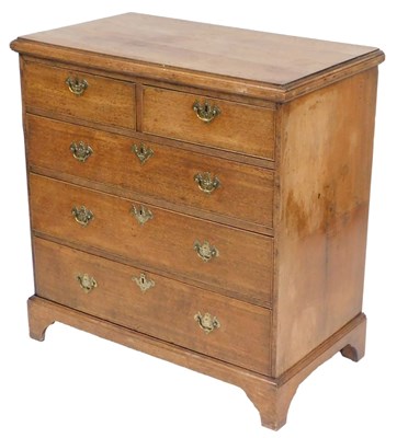 Lot 551 - A George III oak chest, of two short over...
