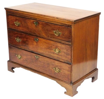 Lot 554 - A George III mahogany chest, of three long...