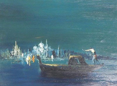 Lot 569 - Italian School (late 20thC). Venetian canal...