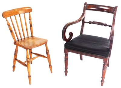Lot 568 - A Regency mahogany Trafalgar carver chair,...