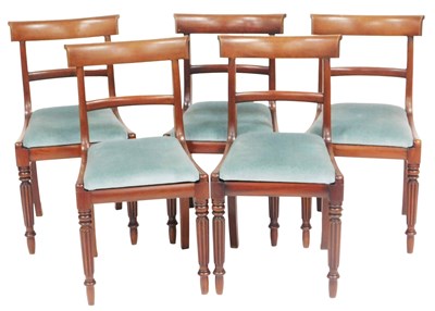 Lot 576 - A set of five late Regency mahogany bar back...