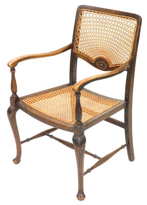 Lot 583 - An early 20thC oak and beech nursing chair,...