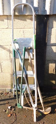 Lot 1155 - An aluminium step ladder, together with...