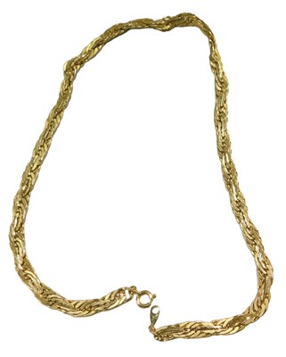 Lot 1085 - A braid link neck chain, on a bolt ring clasp,...