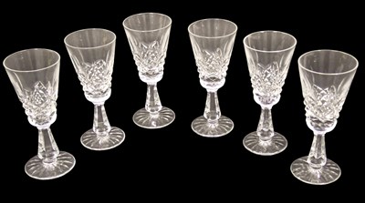 Lot 1207 - A set of six Waterford Crystal glasses, 13cm...