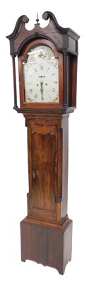 Lot 1085 - A 19thC longcase clock, the arched painted...