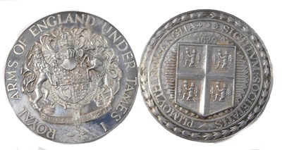 Lot 1240 - Two presentation silver medallions, one to...