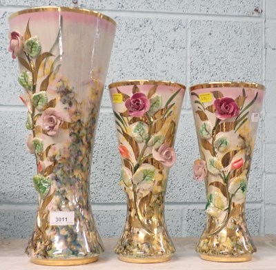 Lot 3011 - A Belgian pottery vase stamped H Bequet, with...