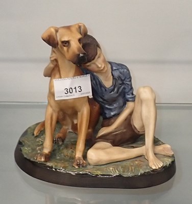 Lot 3013 - A Royal Doulton matte glazed figurine Buddies,...