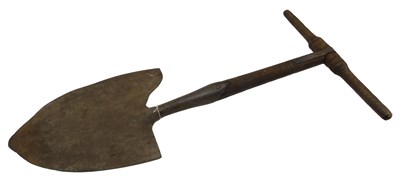 Lot 1400 - A 19thC blacksmith made ditch cleaning spade,...