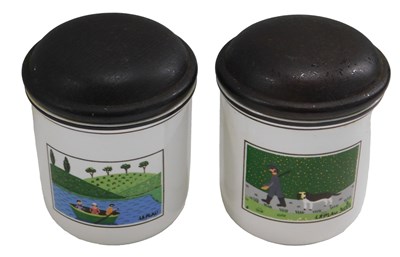 Lot 1251 - Two Villeroy and Boch design Naif storage jars,...