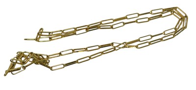 Lot 1097 - A gold plated oval link neck chain, on a bolt...