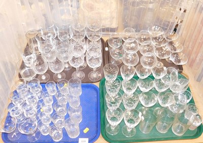 Lot 2220 - Assorted table glassware, including red and...