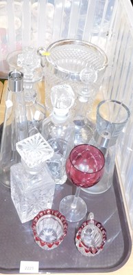 Lot 2221 - Victorian cut glass decanters, cranberry wine...