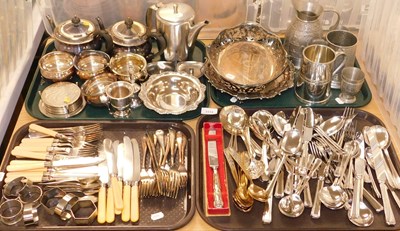 Lot 2234 - Silver plate and pewter wares, including a...